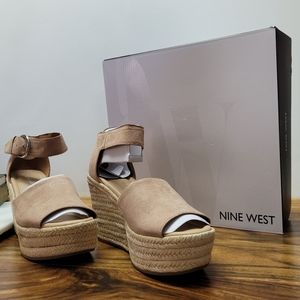 nine west adell women's espadrille wedge sandals